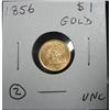 Image 2 : 1856 $1 U.S. GOLD COIN
