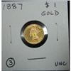 Image 2 : 1887 $1 U.S. GOLD COIN