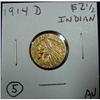 Image 2 : 1914-D $2 ½ INDIAN GOLD COIN
