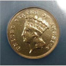 1868 $3 U.S. GOLD COIN