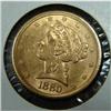 Image 1 : 1880 $5 LIBERTY GOLD COIN