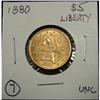 Image 2 : 1880 $5 LIBERTY GOLD COIN