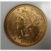 Image 1 : 1881 $5 LIBERTY GOLD COIN