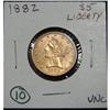 Image 2 : 1882 $5 LIBERTY GOLD COIN