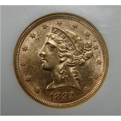 1893 $5 LIBERTY GOLD COIN