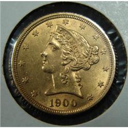1900 $5 LIBERTY GOLD COIN