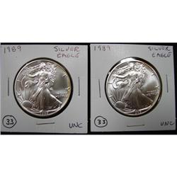 1989 AMERICAN EAGLE SILVER DOLLARS