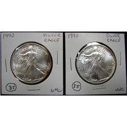 1990 AMERICAN EAGLE SILVER DOLLARS