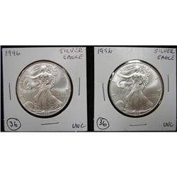 1996 AMERICAN EAGLE SILVER DOLLARS