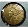 Image 1 : 1880 $5 LIBERTY GOLD COIN