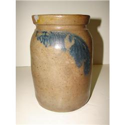 BLUE DECORATED STONEWARE JAR