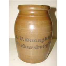 AP DONAGHO PARKERSBURG WV STONEWARE JAR