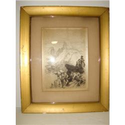 AFTER THOMAS MORAN, AMERICAN, 19th c. ETCHING