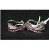 Image 2 : 14K GOLD DIAMOND PINK SAPPHIRE EARRINGS