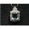 Image 3 : 14K GOLD DIAMOND & AQUAMARINE NECKLACE