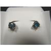 Image 2 : 14K GOLD BLUE DIAMOND EARRINGS