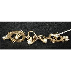 VINTAGE 14K GOLD PEARL EARRINGS