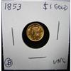 Image 2 : 1853 $1 U.S. GOLD COIN