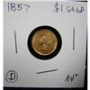 Image 2 : 1857 $1 U.S. GOLD COIN