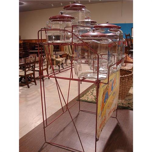 Lance Food Rack LANCE CRACKER RACK WITH 6 JARS WITH LIDS