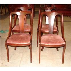 MAHOGANY SABER LEG DINING CHAIRS