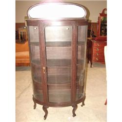 OAK BOW FRONT CHINA CLOSET