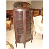 Image 2 : OAK BOW FRONT CHINA CLOSET