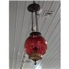 Image 2 : VICTORIAN CRANBERRY GLASS HANGING LAMP