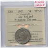 Image 2 : 1951 Five Cents - Low Relief, missing chrome