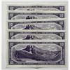 Image 2 : Bank of Canada $10, 1954 - Lot of 5 Consecutive