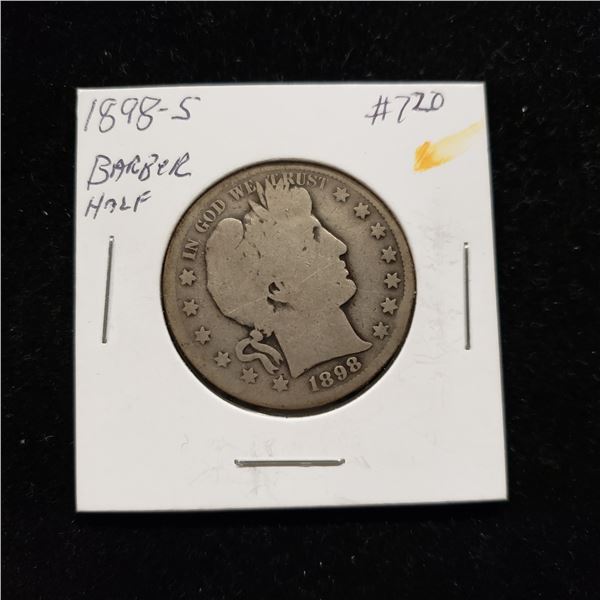 1898-S Barber Head Half