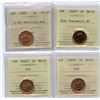 Image 1 : Canada One Cents - Lot of 4 ICCS Graded Coins