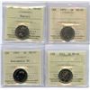 Image 1 : Canada Five Cents - Lot of 4 ICCS Graded Coins