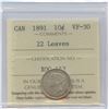 Image 2 : 1891 Ten Cents - 22 Leaves