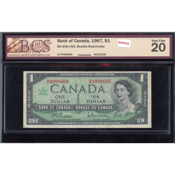 ROTATOR - Bank of Canada $1, 1967