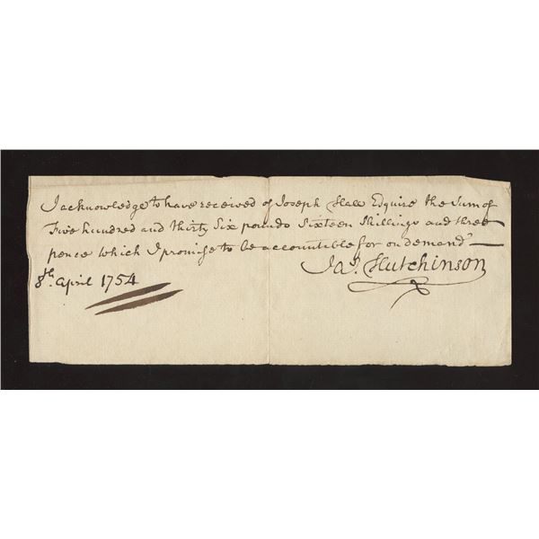 Promissory Note dated 8th April, 1754