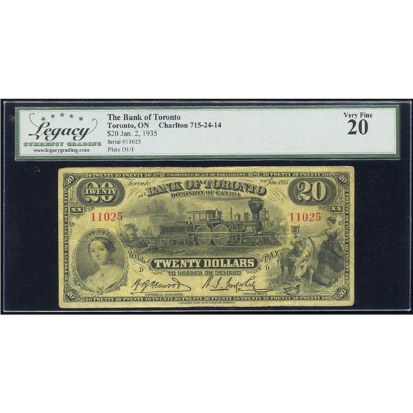 Bank of Toronto $20, 1935