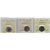 Image 1 : Canada Five Cents - Lot of 3 ICCS Graded Coins