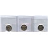 Image 2 : Canada Five Cents - Lot of 3 ICCS Graded Coins