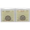1948 Twenty-Five Cents - Lot of 2 ICCS Graded