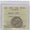 Image 3 : 1955 Twenty-Five Cents - Double 1955