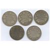 1906 - 1911 Fifty Cents - Lot of 5