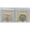 1943 Near and Far 3 Fifty Cents - Lot of 2 ICCS Graded Coins