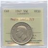 Image 2 : 1947 Fifty Cents - Maple Leaf; 7/7