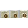 Image 1 : 2014, 2015 & 2016 Gold Plated Silver Proof Loons