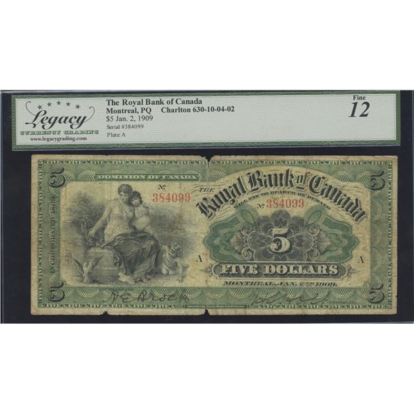 Royal Bank of Canada $5, 1909