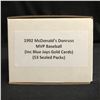 Image 2 : 1992 McDONALD'S DONRUSS MVP BASEBALL Including BLUE JAYS GOLD CARDS (53 SEALED PACKS)