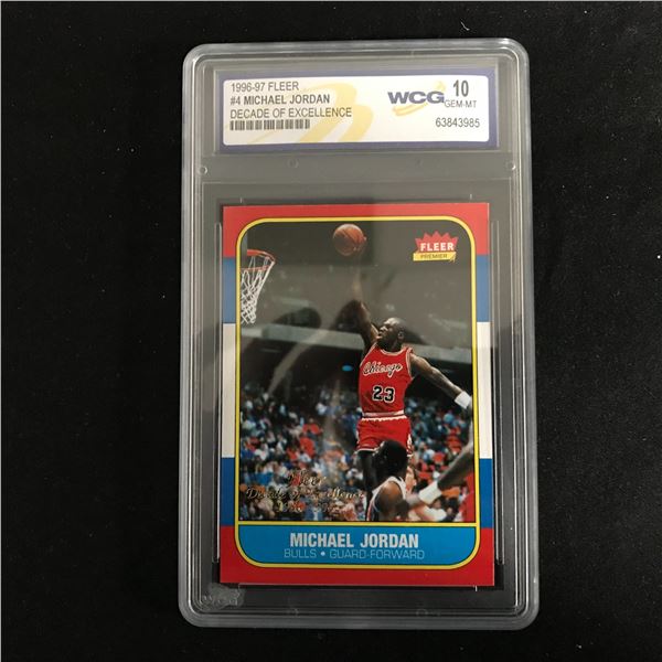 1996-97 FLEER #4 MICHAEL JORDAN DECADE OF EXCELLENCE (GEM MINT 10)