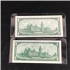 Image 2 : LOT OF 2 1967 CANADIAN $1.00 BILLS  BOTH VARIETIES