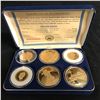 Image 1 : 24K PURE GOLD CLAD AMERICAS RARE GOLD COIN TRIBUTE WITH 6 PROOF COINS AND CERTIFICATE AND BOX